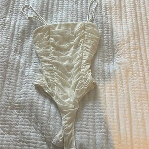 Princess Polly Ruched White Bodysuit